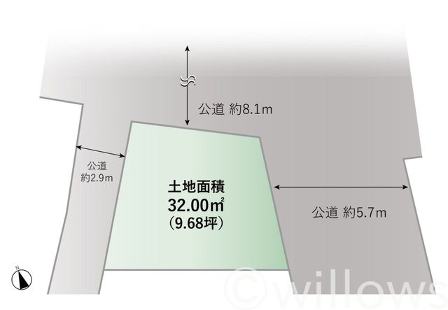 北・西・東の三方角住戸。前面道路の幅員も大きいため、抜け感・開放感は◎駅までの道のりも平坦＆距離も近い、利便性のあるベストロケーション。